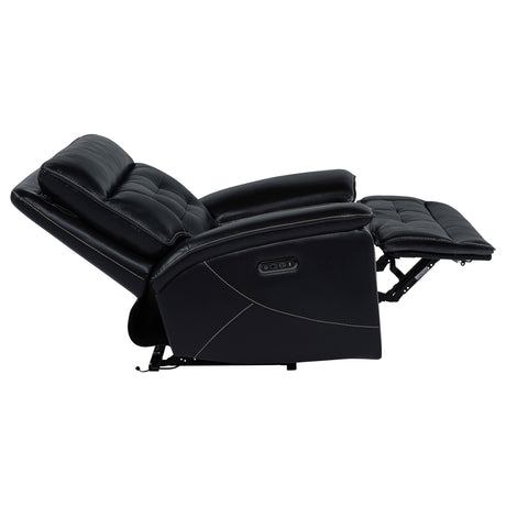 Hewitt Black Leather Upholstered Dual Power Recliner Chair from Coaster - Luna Furniture
