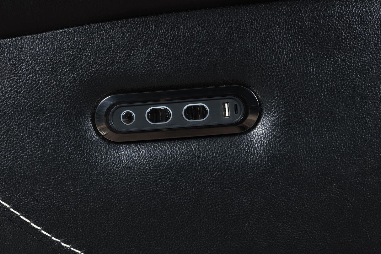 Hewitt Black Leather Upholstered Dual Power Recliner Chair from Coaster - Luna Furniture