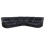 Hewitt Black Leather Upholstered Power Reclining Sectional from Coaster - Luna Furniture