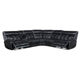 Hewitt Black Leather Upholstered Power Reclining Sectional from Coaster - Luna Furniture