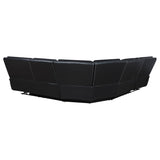 Hewitt Black Leather Upholstered Power Reclining Sectional from Coaster - Luna Furniture