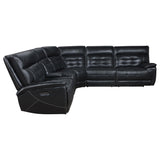 Hewitt Black Leather Upholstered Power Reclining Sectional from Coaster - Luna Furniture