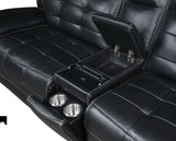 Hewitt Black Leather Upholstered Power Reclining Sectional from Coaster - Luna Furniture