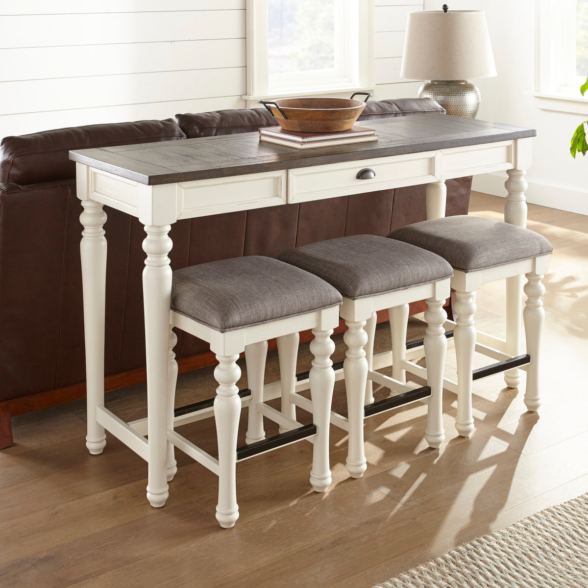 Joanna Ivory/Mocha 4-Piece Sofa Bar Set from Steve Silver - Luna Furniture
