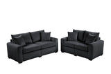 HH1123 Black - Sofa & Loveseat Set - HH1123 2PC BLACK