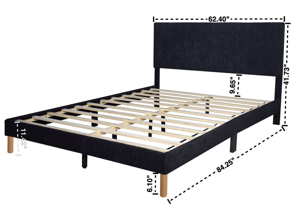Snowflake Black Queen Platform Bed from Happy Homes - Luna Furniture