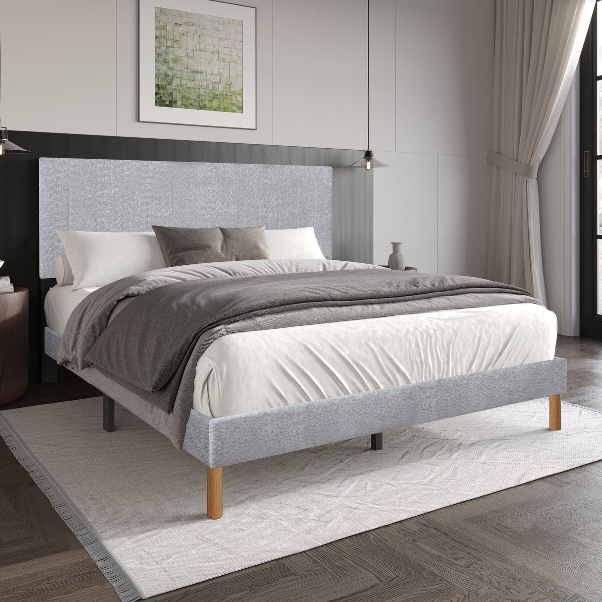 Snowflake Light Gray Twin Platform Bed from Happy Homes - Luna Furniture