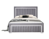 Goodline Gray Velvet Upholstered King Bed from Happy Homes - Luna Furniture