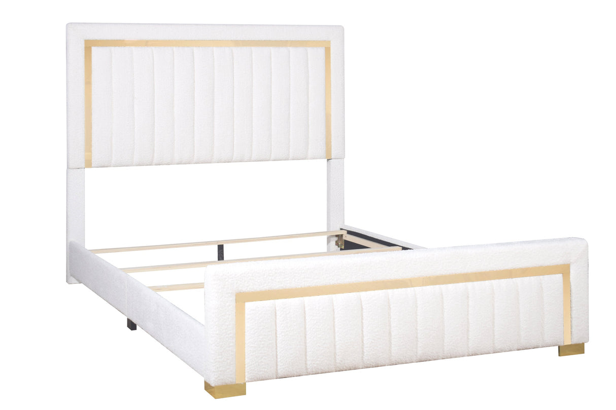 Goodline Off White Boucle Upholstered King Bed from Happy Homes - Luna Furniture