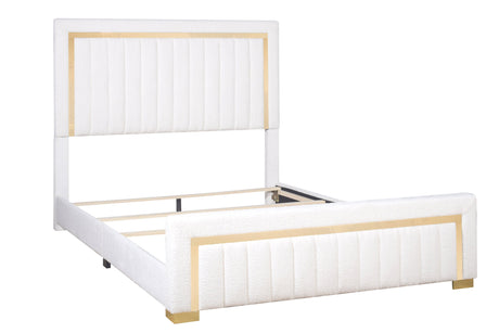 Goodline Off White Boucle Upholstered Queen Bed from Happy Homes - Luna Furniture