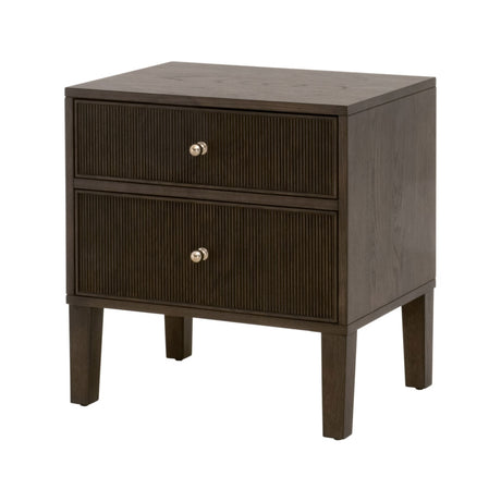 Highland 2-Drawer Nightstand in Dutch Brown Oak from Essentials For Living - Luna Furniture