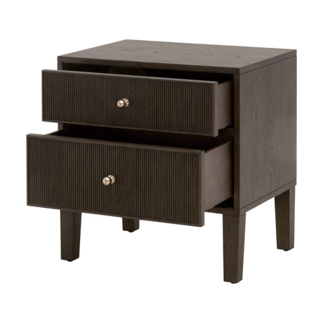 Highland 2-Drawer Nightstand in Dutch Brown Oak from Essentials For Living - Luna Furniture