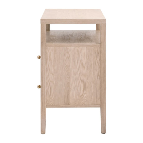 Highland Open Shelf, 2-Drawer Nightstand in Natural Oak from Essentials For Living - Luna Furniture