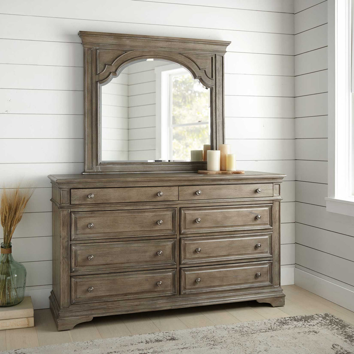Highland Park Dresser, Waxed Driftwood from Steve Silver - Luna Furniture