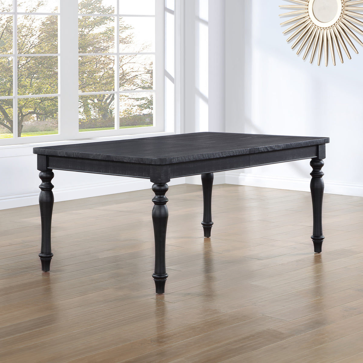 Odessa Black 66-84" Dining Table with 18" Leaf from Steve Silver - Luna Furniture