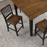 Joplin Walnut/Ebony Solid Wood 24" Farmhouse Counter Stool, Set of 2 from Steve Silver - Luna Furniture