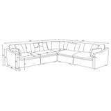Hobson Charcoal 5-piece Upholstered Modular Sectional Sofa from Coaster - Luna Furniture