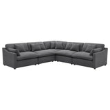 Hobson Charcoal 5-piece Upholstered Modular Sectional Sofa from Coaster - Luna Furniture