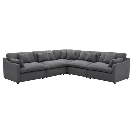 Hobson Charcoal 5-piece Upholstered Modular Sectional Sofa from Coaster - Luna Furniture