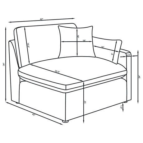Hobson Ivory 5-piece Upholstered Modular Sectional Sofa from Coaster - Luna Furniture