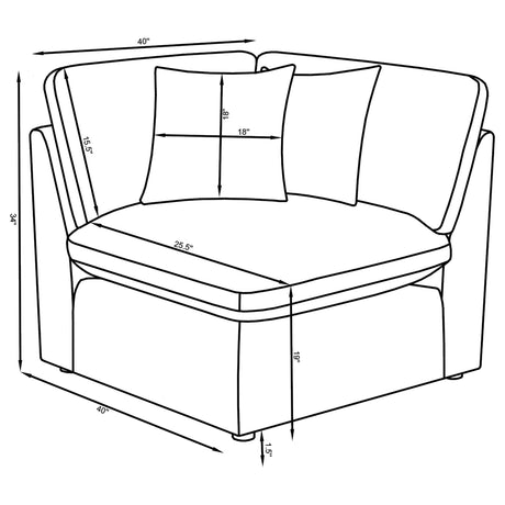 Hobson Ivory 5-piece Upholstered Modular Sectional Sofa from Coaster - Luna Furniture