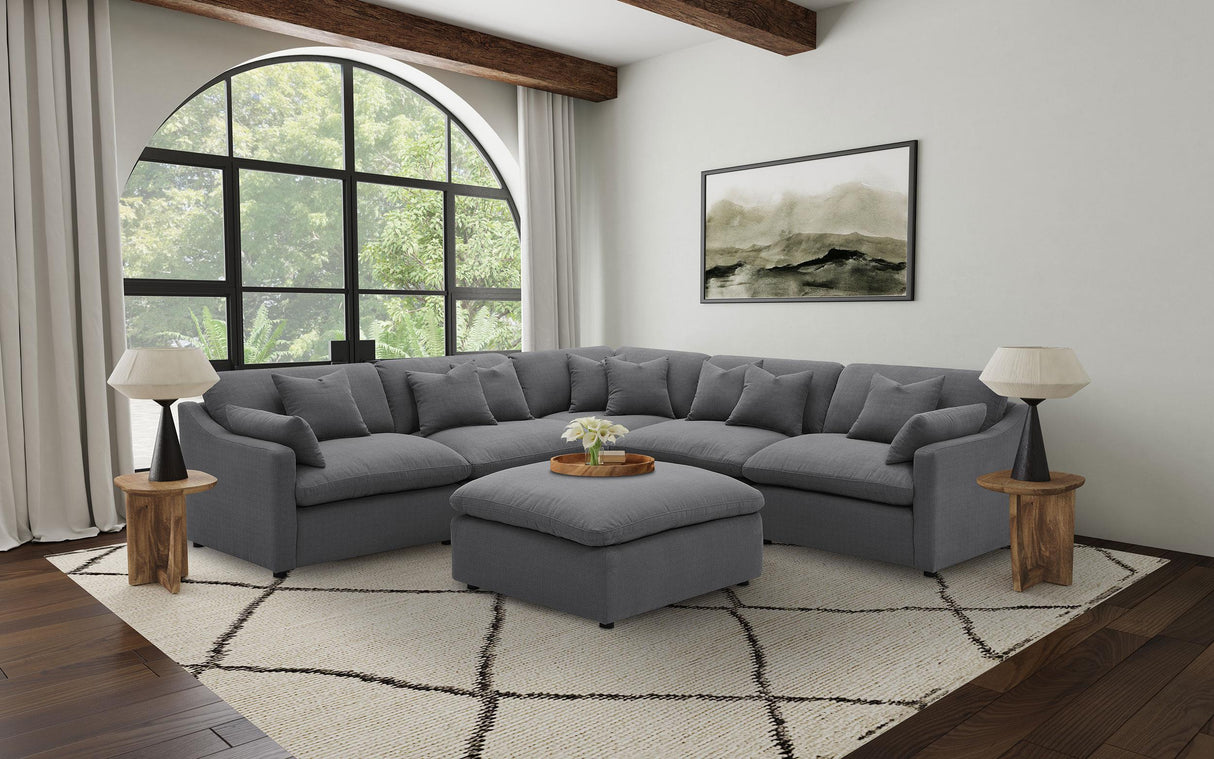 Hobson Charcoal 5-Piece Upholstered Modular Sectional with Ottoman from Coaster - Luna Furniture