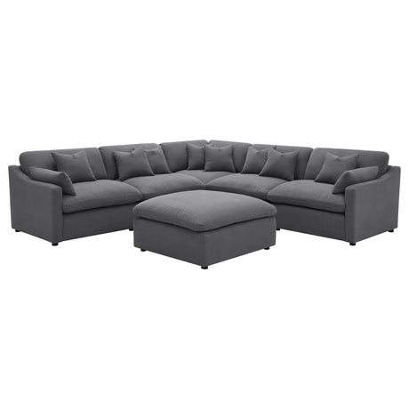 Hobson Charcoal 5-Piece Upholstered Modular Sectional with Ottoman from Coaster - Luna Furniture