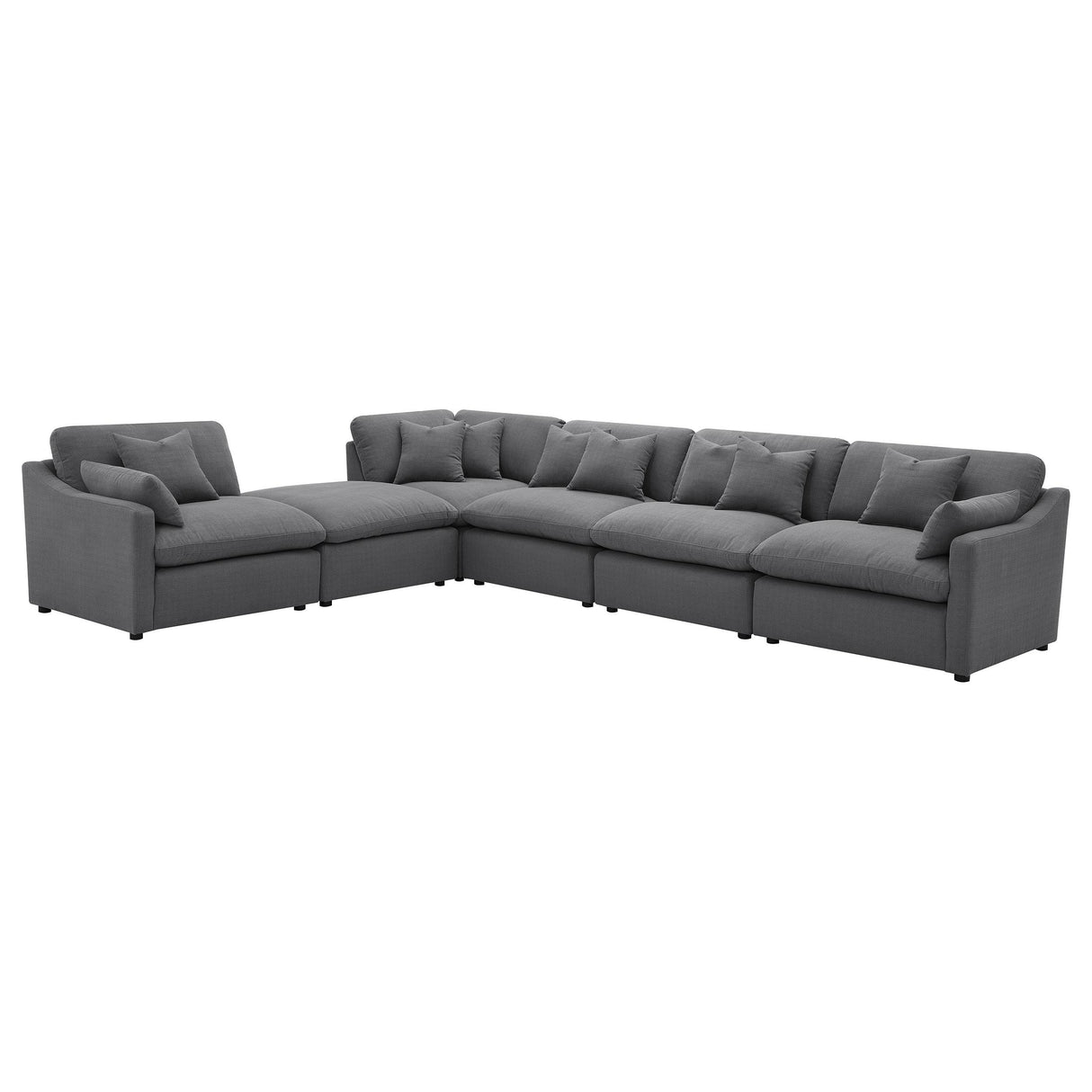 Hobson Charcoal 5-Piece Upholstered Modular Sectional with Ottoman from Coaster - Luna Furniture