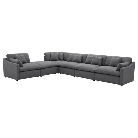 Hobson Charcoal 5-Piece Upholstered Modular Sectional with Ottoman from Coaster - Luna Furniture