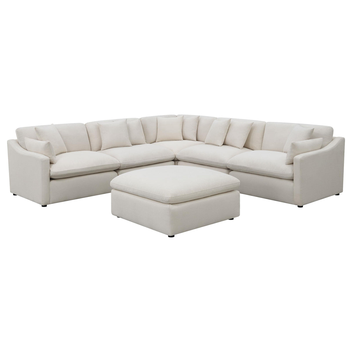 Hobson Ivory 6-piece Upholstered Modular Sectional Sofa from Coaster - Luna Furniture