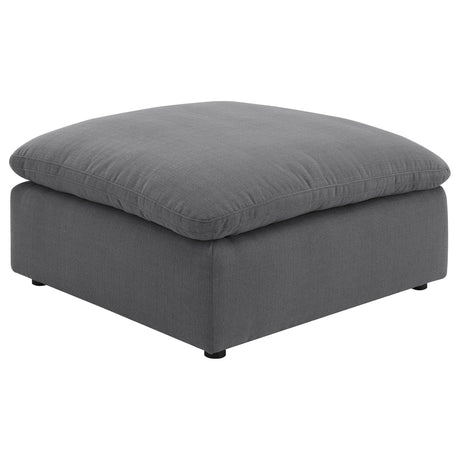 Hobson Charcoal Square Upholstered Ottoman from Coaster - Luna Furniture