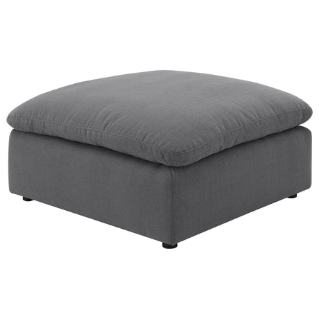 Hobson Charcoal Square Upholstered Ottoman from Coaster - Luna Furniture