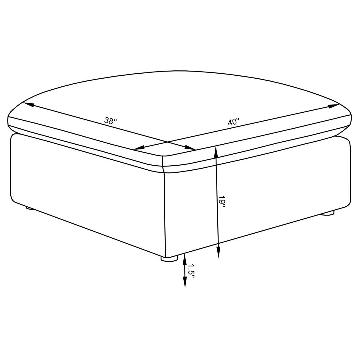 Hobson Square Upholstered Ottoman Charcoal from Coaster - Luna Furniture