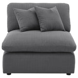 Hobson Upholstered Armless Chair Charcoal from Coaster - Luna Furniture