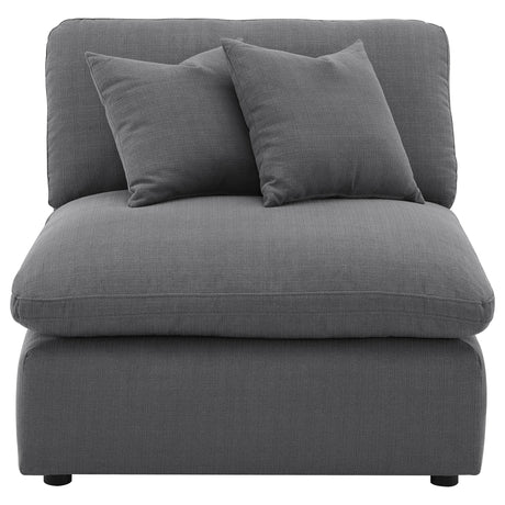 Hobson Upholstered Armless Chair Charcoal from Coaster - Luna Furniture