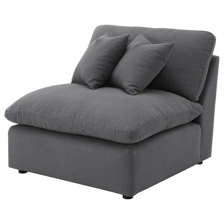 Hobson Upholstered Armless Chair Charcoal from Coaster - Luna Furniture