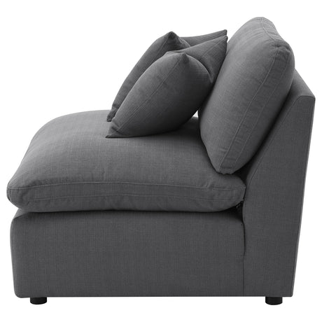 Hobson Upholstered Armless Chair Charcoal from Coaster - Luna Furniture