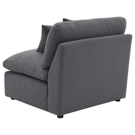 Hobson Upholstered Armless Chair Charcoal from Coaster - Luna Furniture