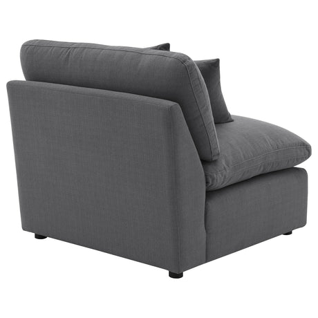 Hobson Upholstered Armless Chair Charcoal from Coaster - Luna Furniture