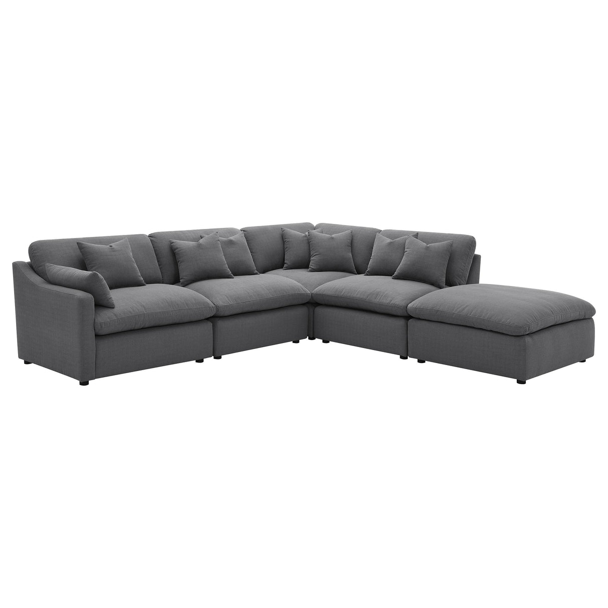 Hobson Upholstered Armless Chair Charcoal from Coaster - Luna Furniture