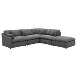 Hobson Upholstered Armless Chair Charcoal from Coaster - Luna Furniture