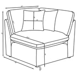 Hobson Upholstered Corner Charcoal from Coaster - Luna Furniture