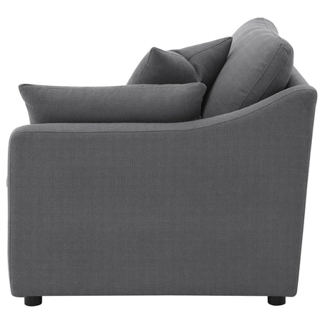 Hobson Charcoal Upholstered RAF Chair from Coaster - Luna Furniture