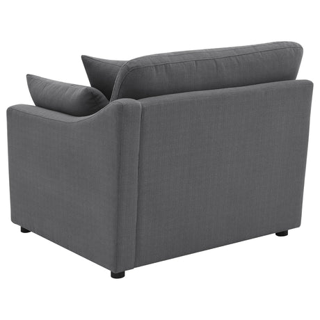 Hobson Charcoal Upholstered RAF Chair from Coaster - Luna Furniture
