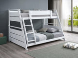 Holden White Wood Veneer Twin Over Full Bunk Bed from Coaster - Luna Furniture