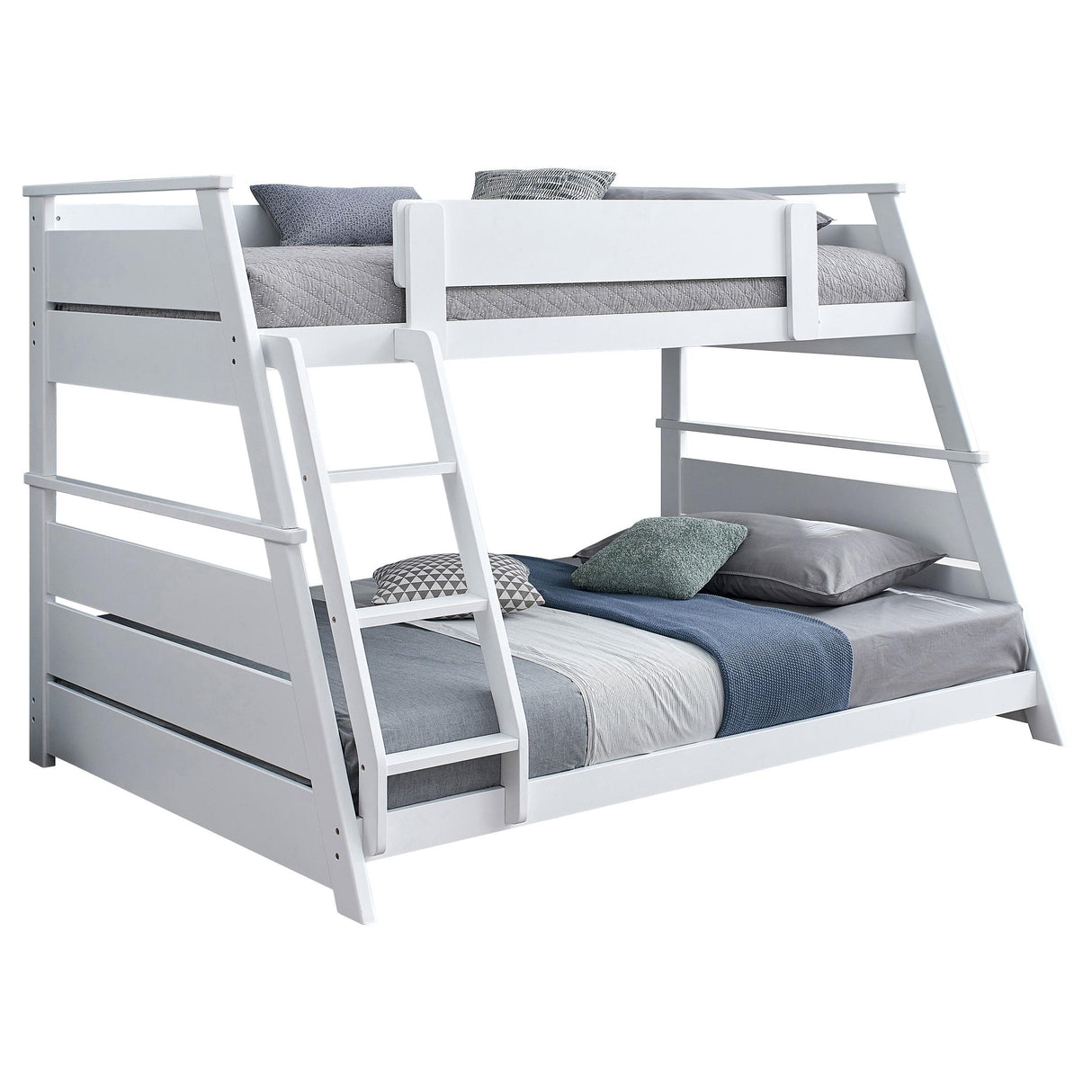 Holden White Wood Veneer Twin Over Full Bunk Bed from Coaster - Luna Furniture