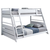 Holden White Wood Veneer Twin Over Full Bunk Bed from Coaster - Luna Furniture