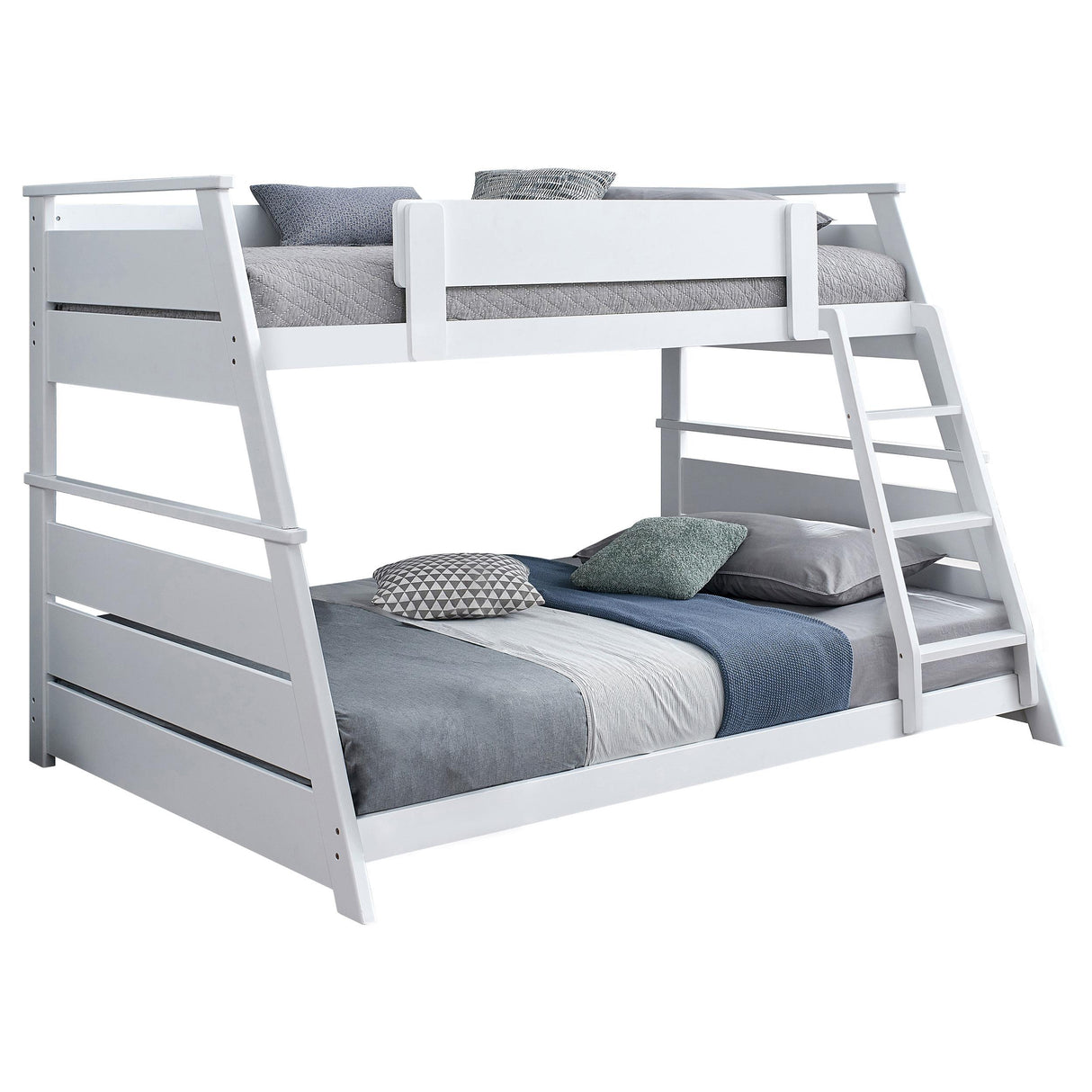 Holden White Wood Veneer Twin Over Full Bunk Bed from Coaster - Luna Furniture