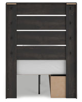 Hollivern Dark Gray Twin Panel Storage Bed from Ashley - Luna Furniture