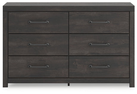Hollivern Full Panel Bed with Dresser in Dark Gray from Ashley - Luna Furniture